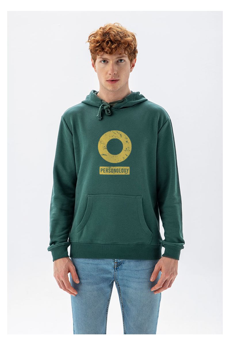 Green Premium Cotton Basic Design Pullover Hoodie