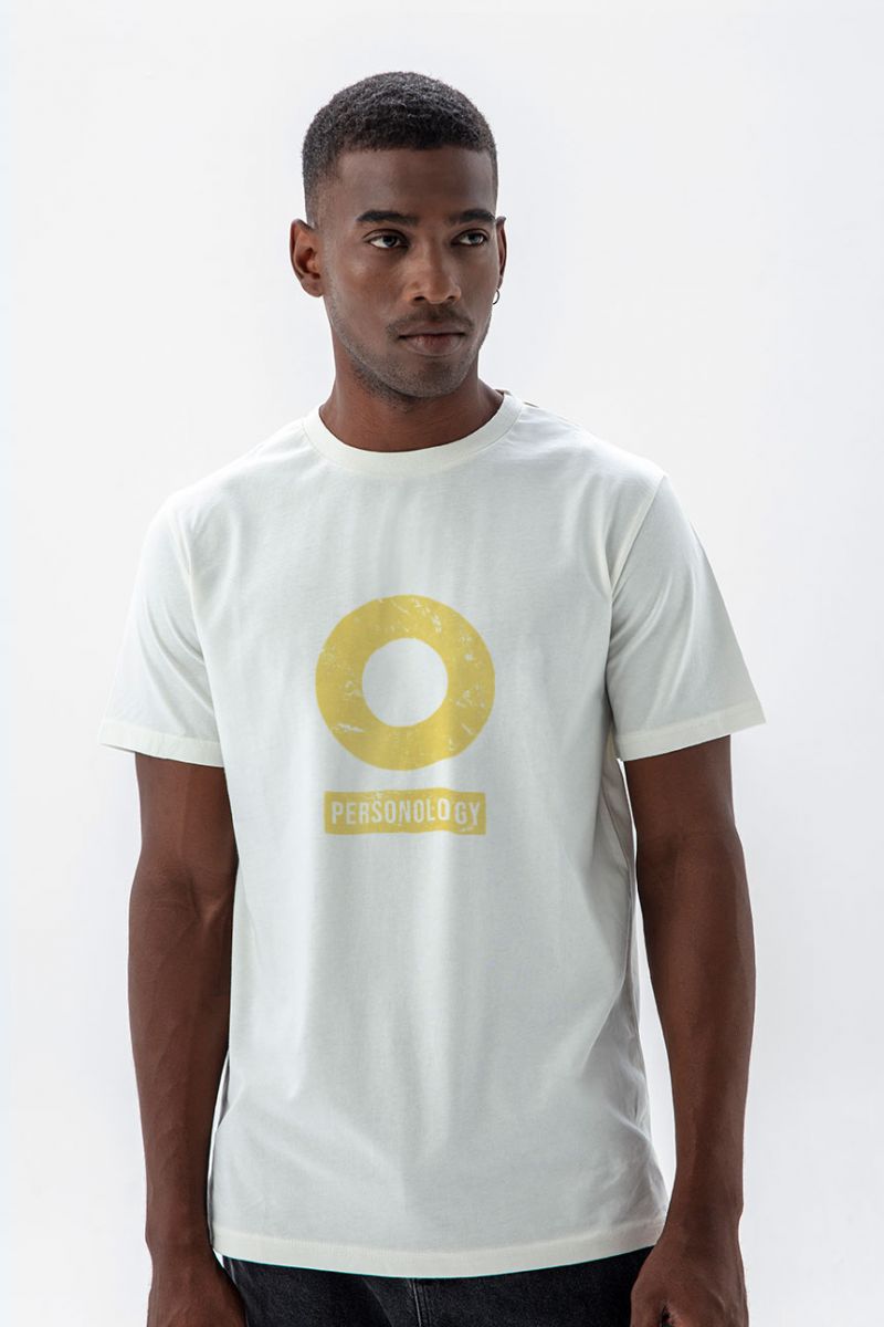 Off White Soft Fabric Basic Design Short Sleeve Tee
