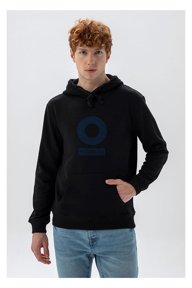 Black Premium Cotton Basic Design Pullover Hoodie
