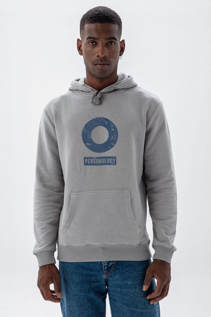Grey Premium Cotton Basic Design Pullover Hoodie