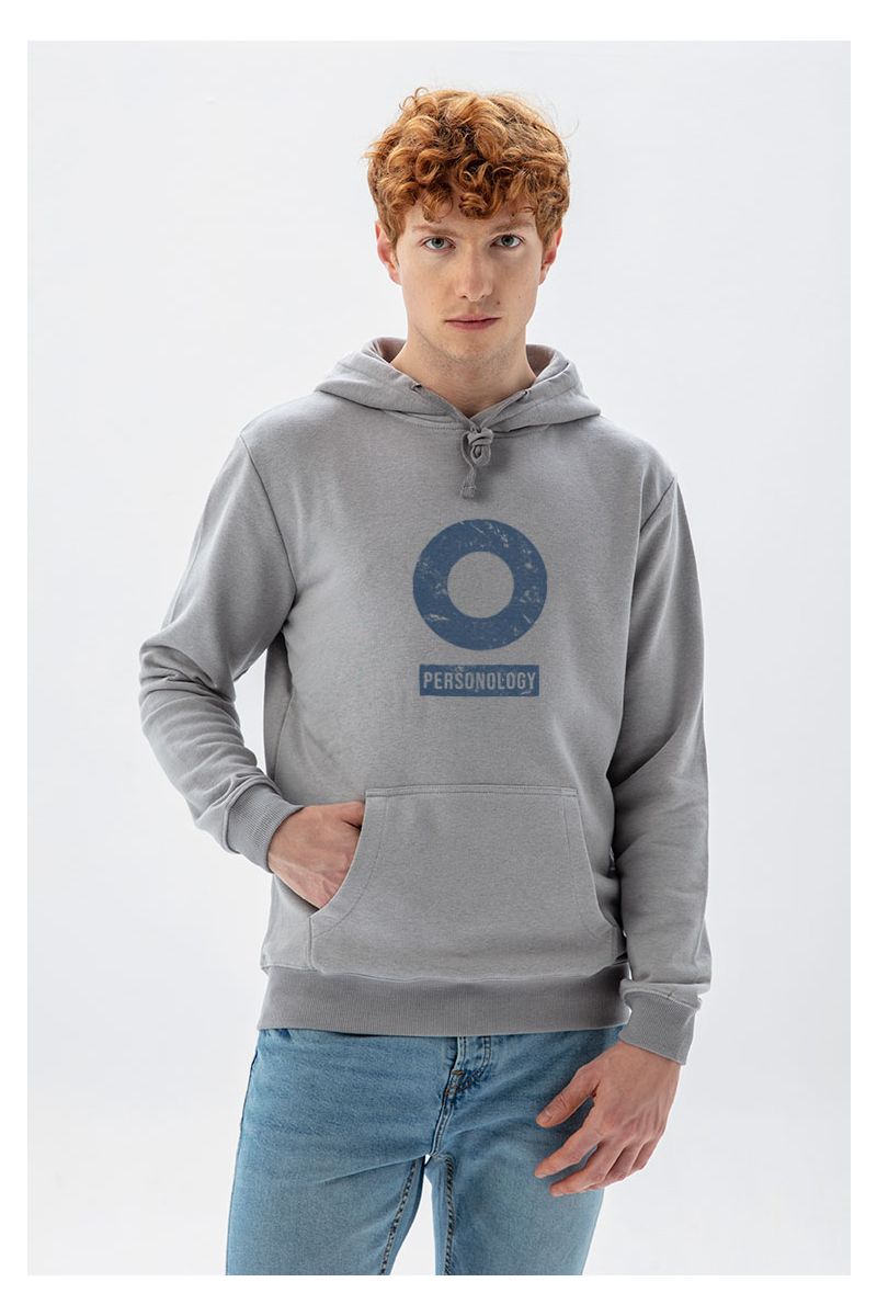Grey Premium Cotton Basic Design Pullover Hoodie