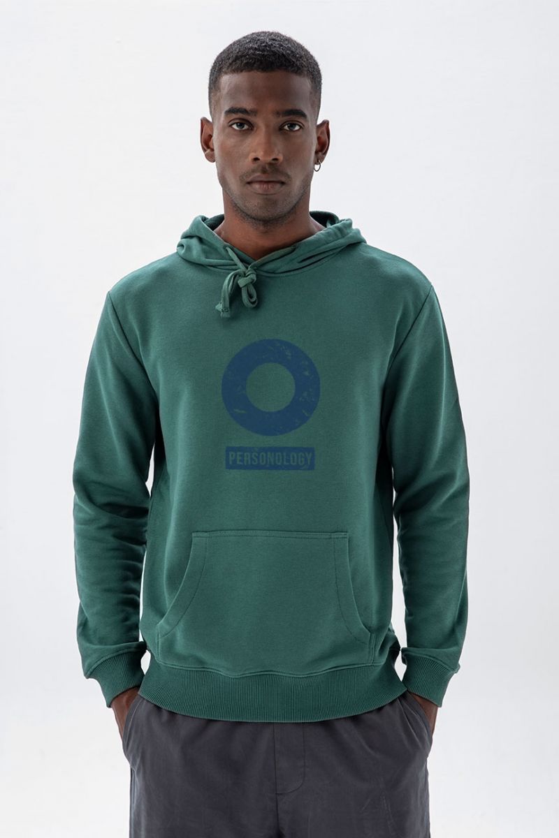 Green Premium Cotton Basic Design Pullover Hoodie