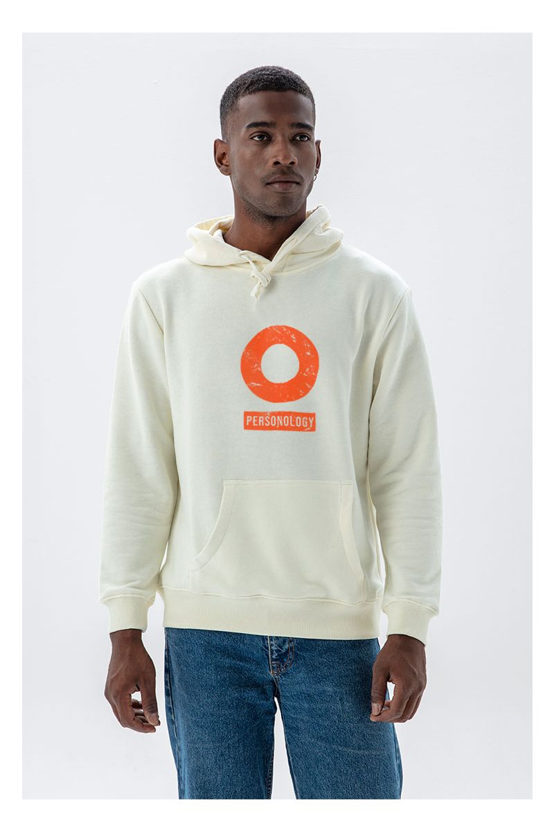Ecru Premium Cotton Basic Design Pullover Hoodie