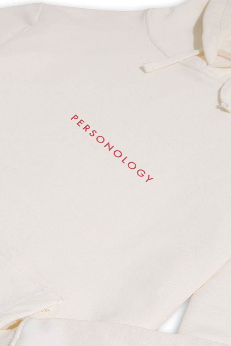 Ecru Premium Cotton Square Personology Design Pullover Hoodie