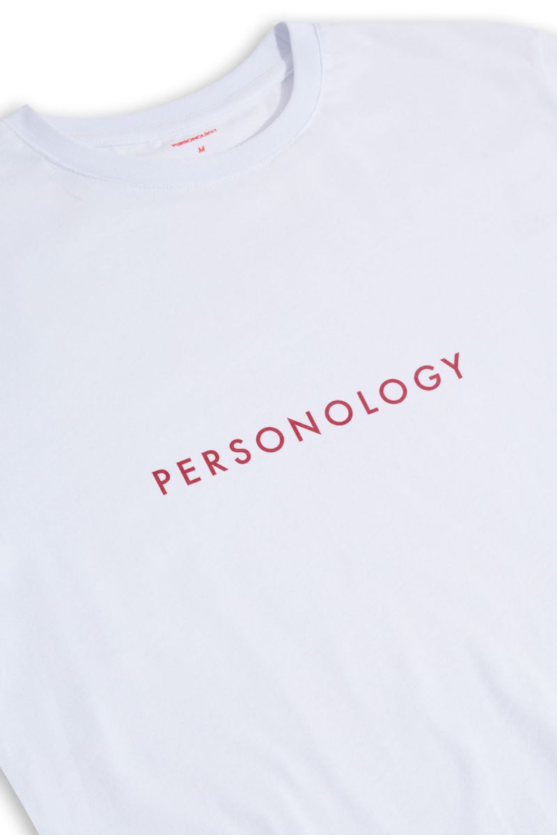 White Soft Fabric Square Personology Design Short Sleeve Tee