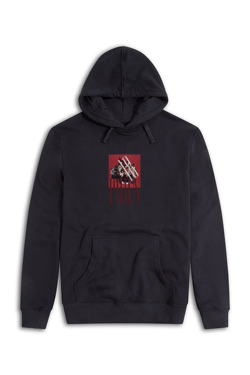 Black Premium Cotton Porn Design Pullover Hoodie