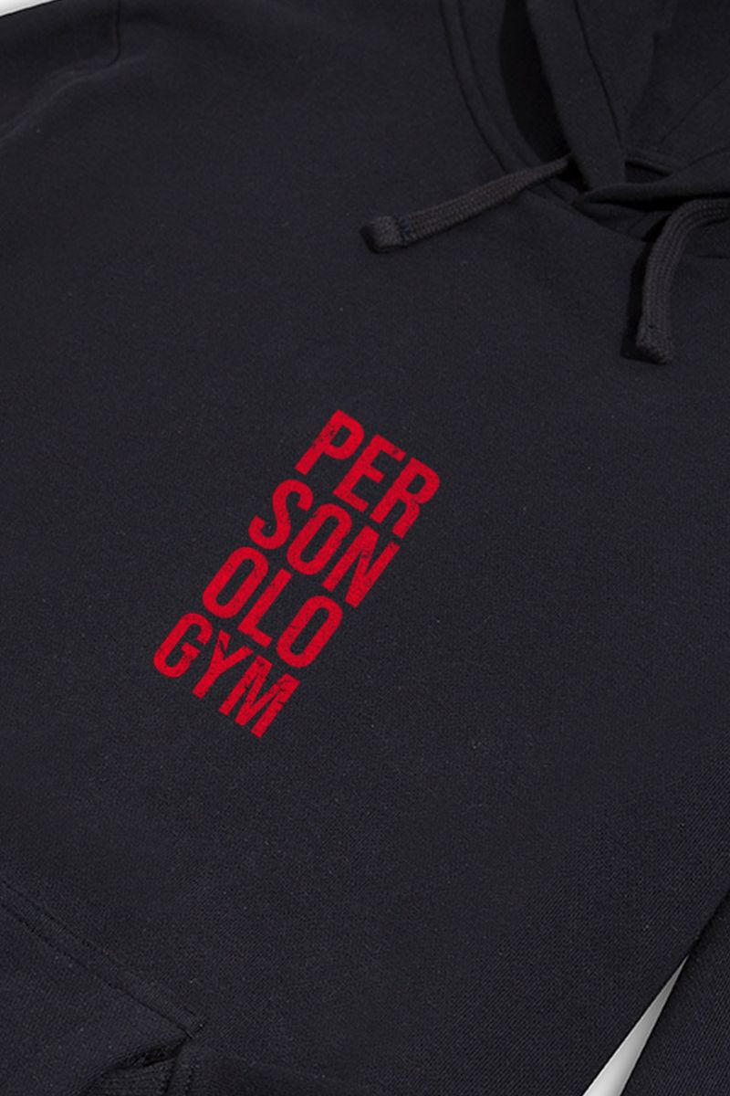 Black Premium Cotton Personologym Design Pullover Hoodie