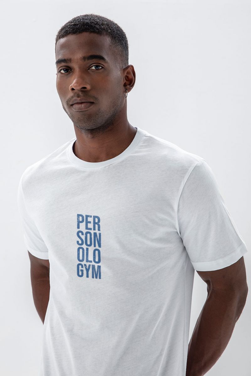 White Soft Fabric Personologym Design Short Sleeve Tee