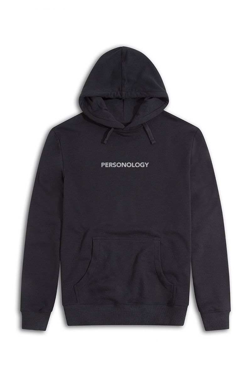 Black Premium Cotton Water and Nature Design Pullover Hoodie