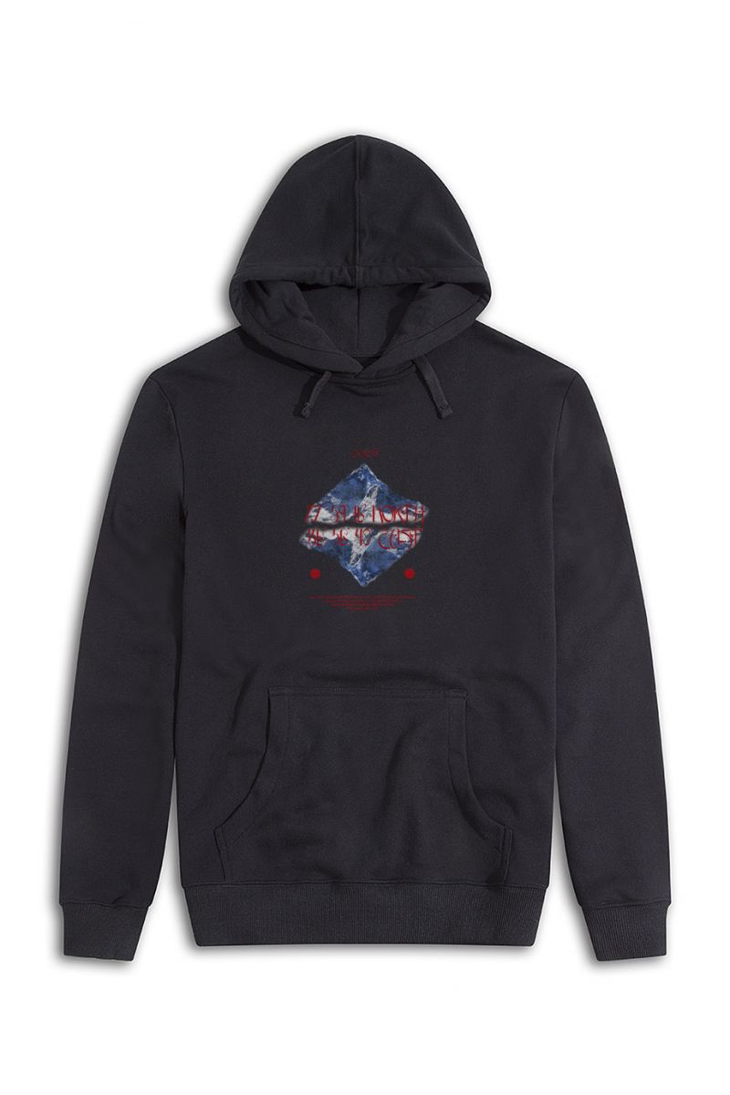 Black Premium Cotton Everest Design Pullover Hoodie