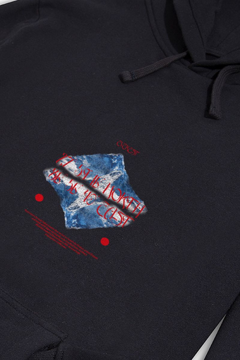 Black Premium Cotton Everest Design Pullover Hoodie