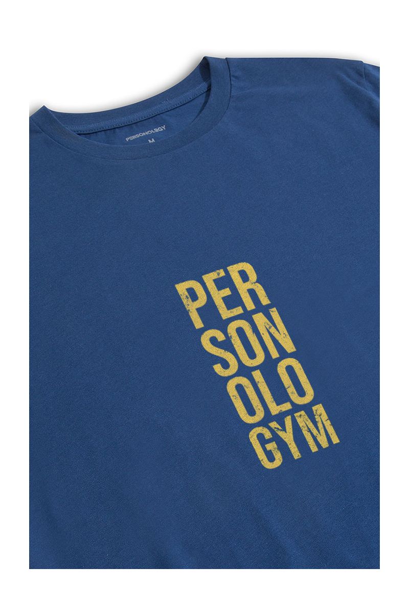 Navy Soft Fabric Personologym Design Short Sleeve Tee