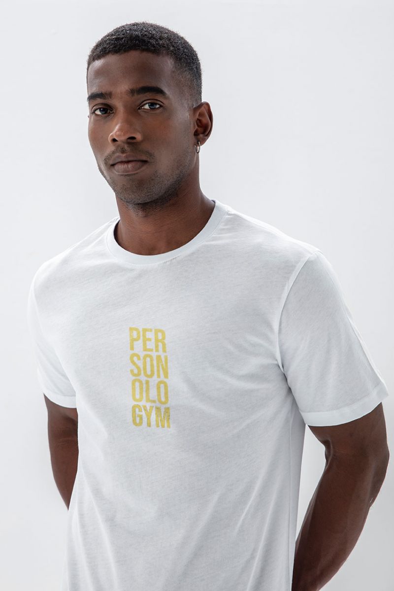 White Soft Fabric Personologym Design Short Sleeve Tee