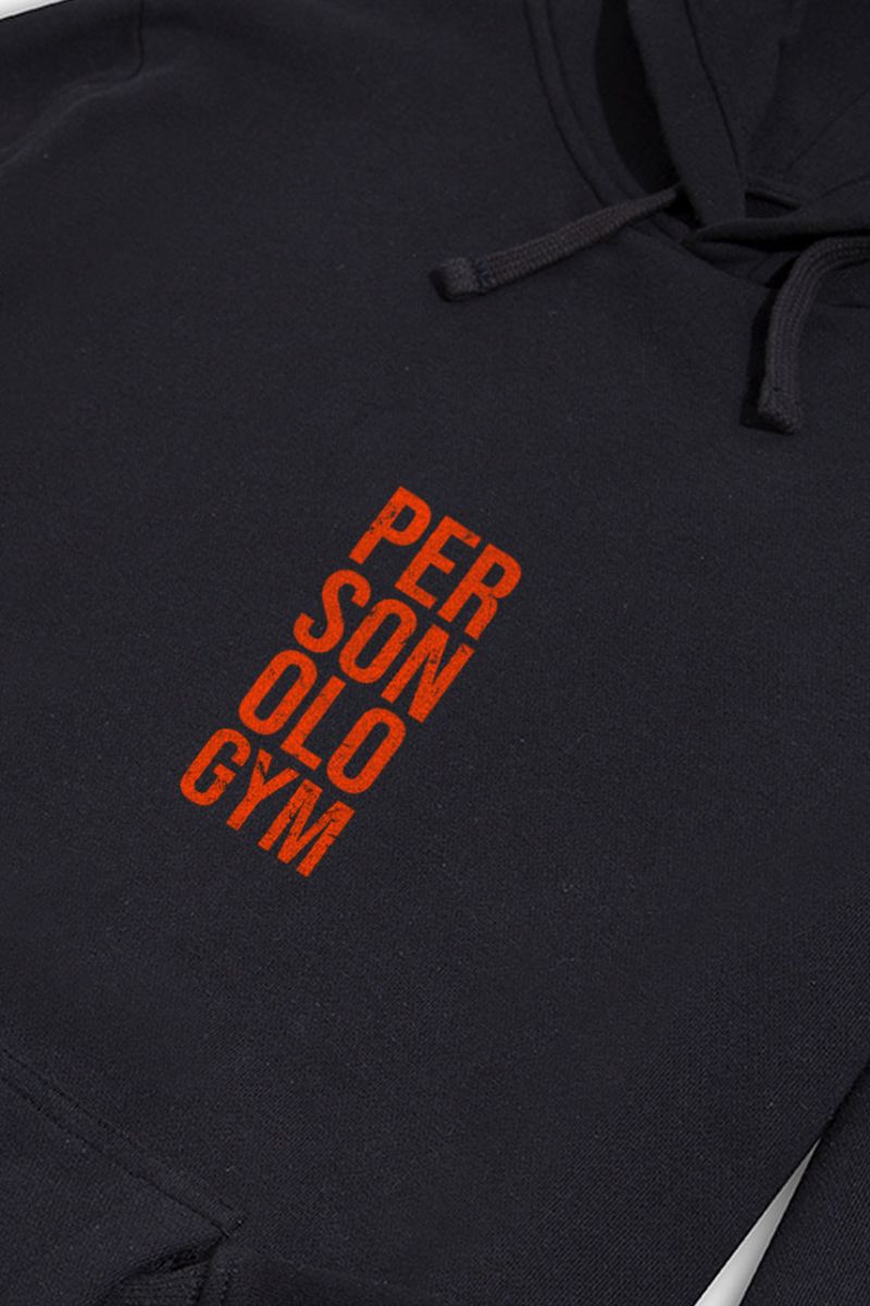 Black Premium Cotton Personologym Design Pullover Hoodie