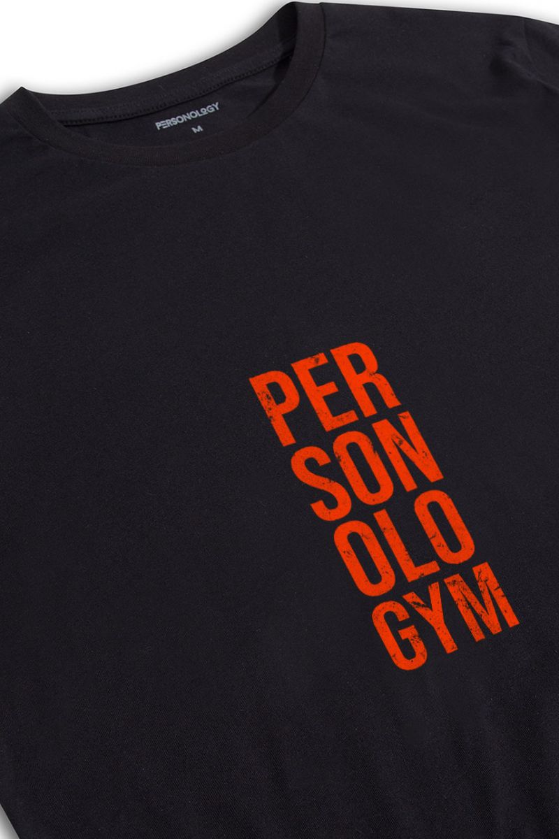 Black Soft Fabric Personologym Design Short Sleeve Tee