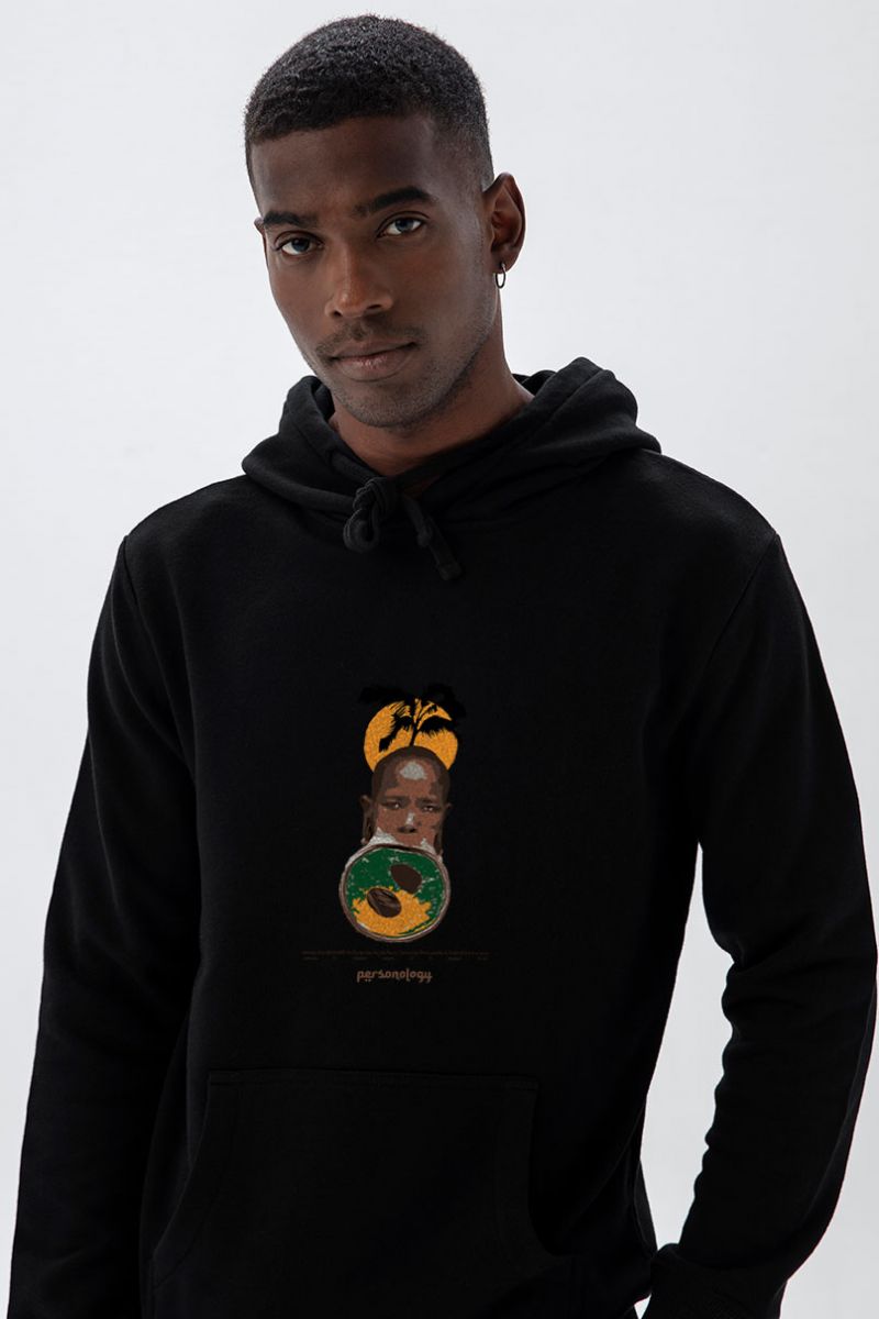 Black Premium Cotton Ethiopian Beauty Design Pullover Hoodie