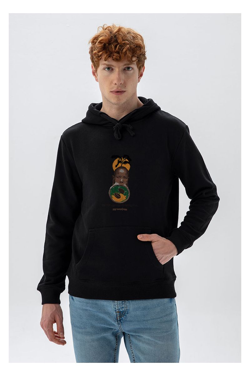 Black Premium Cotton Ethiopian Beauty Design Pullover Hoodie