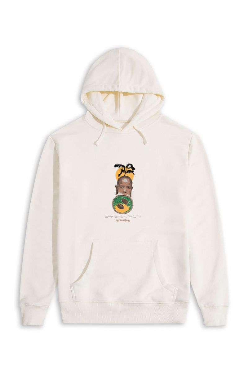 Ecru Premium Cotton Ethiopian Beauty Design Pullover Hoodie
