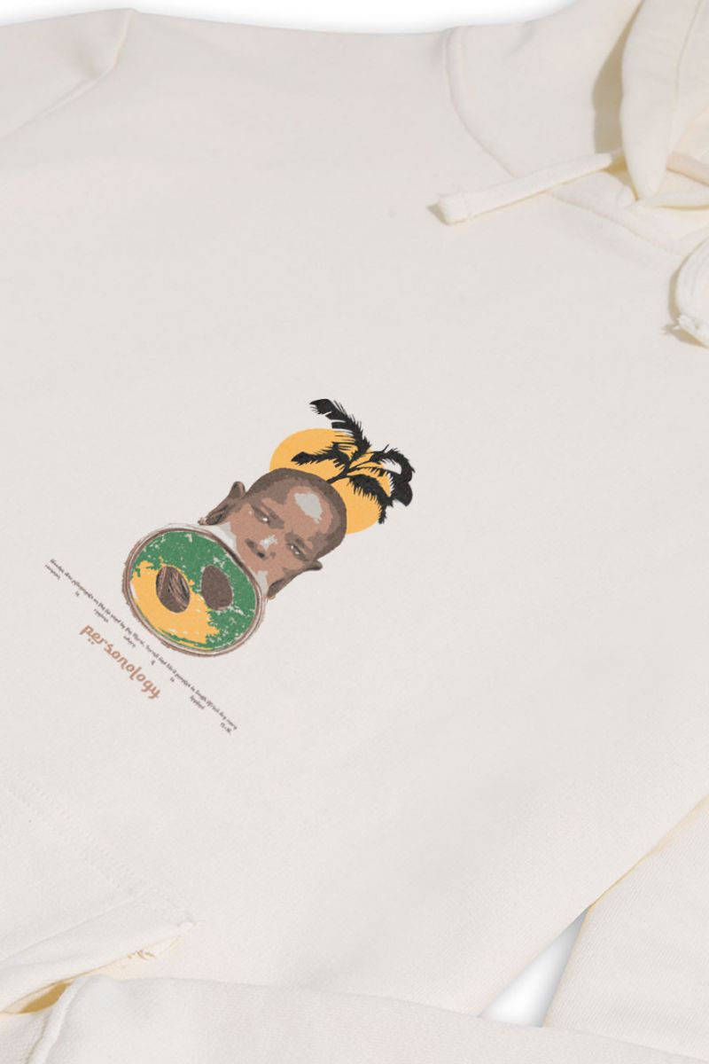 Ecru Premium Cotton Ethiopian Beauty Design Pullover Hoodie