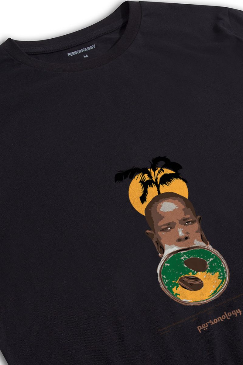 Black Soft Fabric Ethiopian Beauty Design Short Sleeve Tee