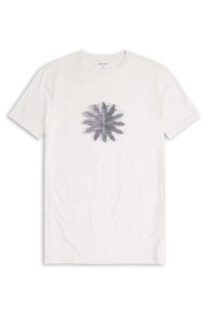 Off White Soft Fabric Seastar Design Short Sleeve Tee