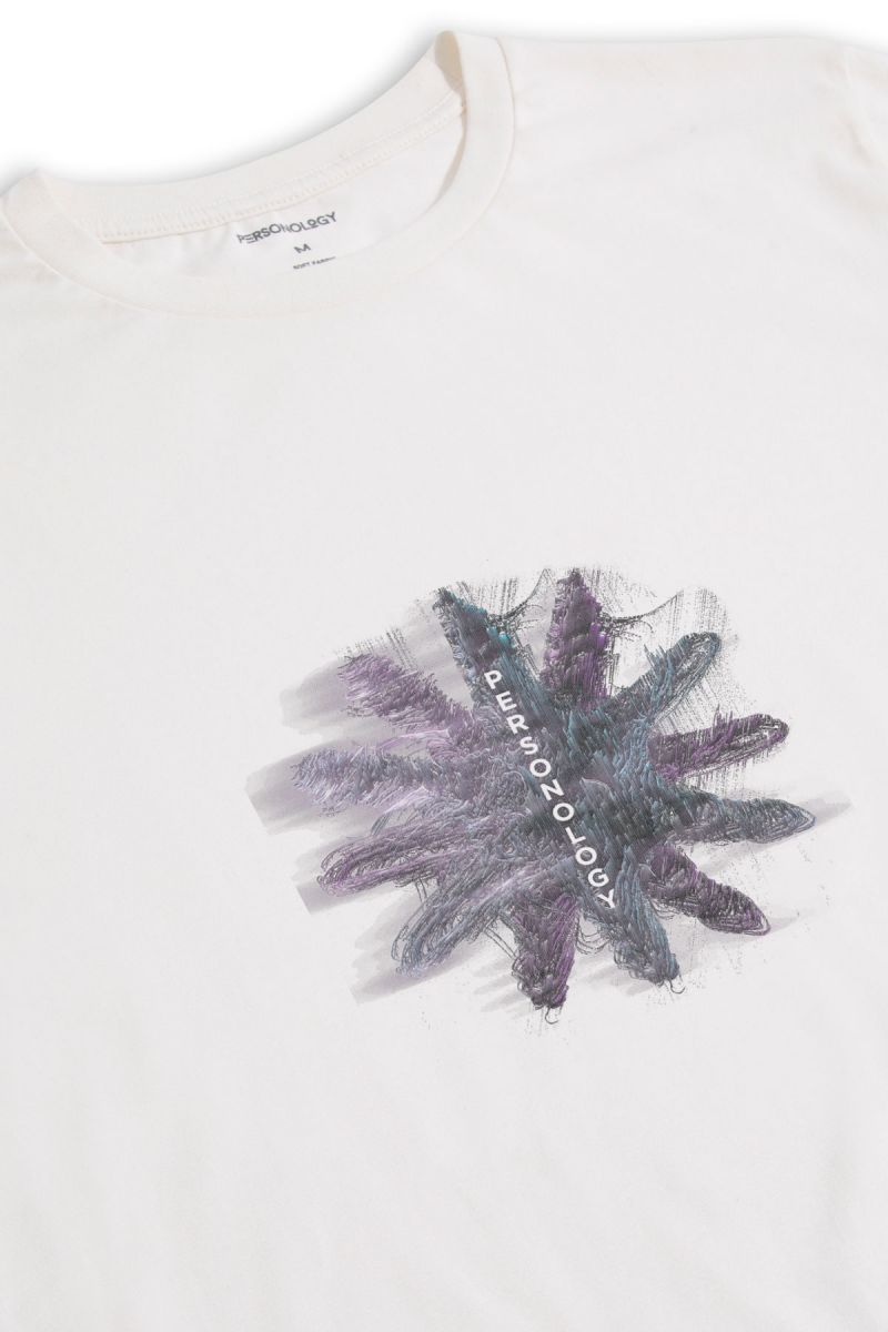 Off White Soft Fabric Seastar Design Short Sleeve Tee